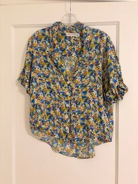 Faithfull The Brand Blue Floral Button-Front Women's Top
